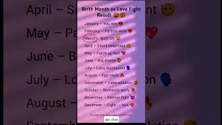 Birth Month Vs Love Fight Result 💔➡️&hearts;️ l C...