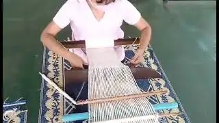 【Hpa-An silk factory】Making scene of MAWATA(Floss Silk) back strap loom