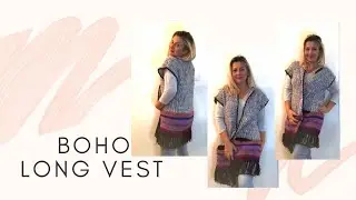 How to crochet a Boho Long Vest Tutorial DIY