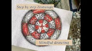Step by step instructions of a Zentangle design