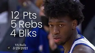 Rookie James Wiseman 12 Pts, 4 Blks, 5 Rebs vs Bulls | FULL Highlights