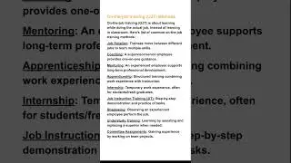 On-the-job training (OJT) Methods