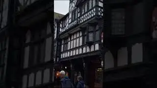 Tudor revival buildings in Chester city centre showing the historical architecture #history #walking