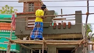 Front elevation brick work design | Elevation work | Sree Hari Constructions