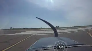 Departing KBDR in a Cessna 150