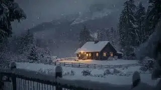 Snowstorm Sound for Sleep | Gentle Blizzard Winds & Frozen Night Ambience