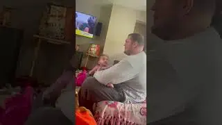 Daddy loves giving Illy raspberries