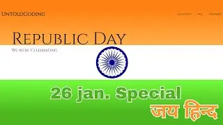 26 January Special | HTML, CSS Animation for Flag |  @untold_coding