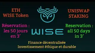 WISE Token, une gemme DEFI 💎🚀: Les 50 jours de r&eacute;servation en acc&eacute;l&eacute;r&eacute;