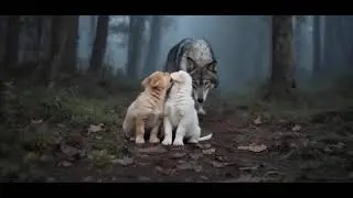 &ldquo;When a Wolf Makes Dog Friends 🐺❤️🐶&rdquo;