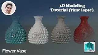 3D Flower Vase Modeling and texturing speed tutorial, Maya 2022.