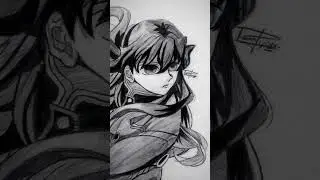 muichiro tokito hard sketch by me fighting scene demon slayer #like