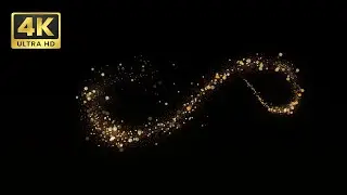 4K Golden Shimmering Particles Pixie Dust Animation Trail l BLACK SCREEN