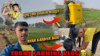 ajj khet ma dawai mar di ☣️☢️ #farming #farmer #farm #desi #vlog 