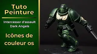 Tuto peinture sur figurines warhammer 40k: icônes et symboles Dark Angels de couleur os