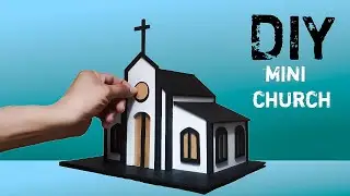DIY Church night lamp using cardboard boxes / kartondan maket kilise gece lambası #cardboardcrafts