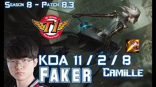 SKT T1 Faker CAMILLE vs KHA'ZIX Jungle - Patch 8.3 KR Ranked