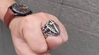 Gold Sword Heavy Biker Ring