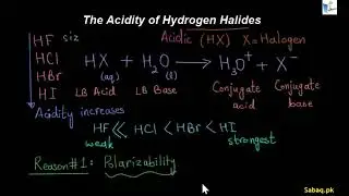 The Acidity of Hydrogen Halides, Chemistry Lecture | Sabaq.pk |