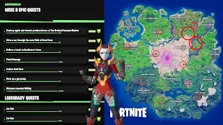 ALL *LEAKED* WEEK 8 CHALLENGES! Deliver a truck to Sunflower's Farm [Fortnite Season 5]