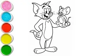 Cute Tom & Jerry Drawing for Kids, Painting & Coloring for Kids | Let's Draw Together