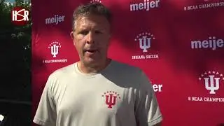 Yeagley talks to the media about tonight's season opener in South Bend