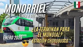 ¿Estará para el mundial? Monorriel en construcción línea 6 metro de Monterrey, estación Churubusco.
