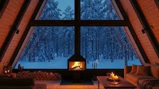 Cozy Fireplace Crackling 24/7 ❄️ Snowy Cabin Ambience for Sleep & Relaxation | StillNest