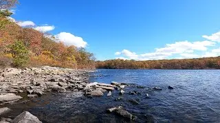 Silent POV Hiking in Worthington State Forest - Autumn at Sunfish Pond
