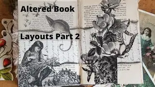 New Altered Book Layouts Part 2: Plus flower window in carved niche