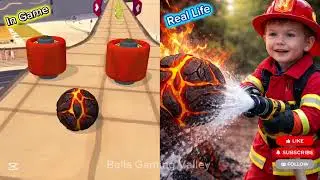Going Balls 🔥🏈🎱 SPEEDRUN VS In Game vs Real Life A little American Boy vs Split Screen #goingballs