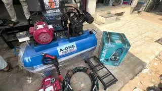 500POUND AIR COMPRESSOR 🤩HIGH PRESSURE PLUNGER PUMP⚡️25L VACUUM CLEANER COMPLETE SETUP✨☎️6353270676.