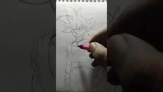 Son Goku manga style pencil sketch💥🐱 #goku#miuigoku#dragonabllsuper#dbs#anime#animedrawing
