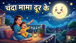 चंदा मामा दूर के | Chanda Mama Door Ke I Hindi Rhymes For Children | Hindi Poem | CutiePie Bee |Kids