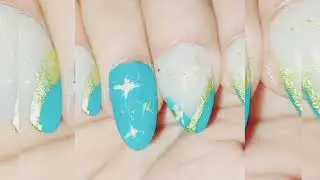 Stylish blue colour nail decorations|| cute nail art || Modern nail looks 👌