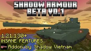 Shadow Armour Tanks! | Beta V0.1 | 3D Military Addon Showcase for Minecraft Bedrock/PE 1.21.130+