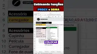 Pesquisa PROCX com SOMA em EXCEL 🔎🕵️🔥 #shorts  #coasterramp  #excel  #procx #soma