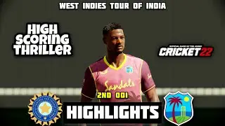 INDIA Vs WEST INDIES - 2nd ODI Match Highlights|West Indies Tour Of India|Cricket22 Gameplay 1080p