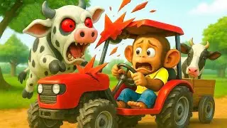 Smart Monkey Bravely Saves the Sick Cow from Danger! | Little Monkey Stories