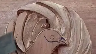 Wood carving of a bird#artists #amazing #wood 