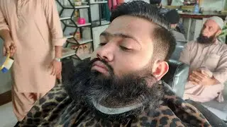 ASMR - 30 years Old Homeless Boy Long Beard Shave Transformation with Scissors!! 