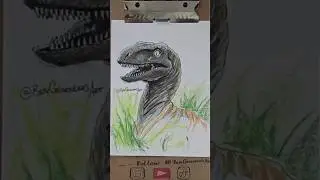 Original jurassic park raptor drawing.#Dinosaur #Artwork