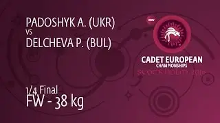 1/4 FW - 38 kg: A. PADOSHYK (UKR) df. P. DELCHEVA (BUL) by FALL, 2-8