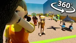 VR 360&deg; - Tung Tung Tung Sahur In Red Light , Green Light | Squid Game 2