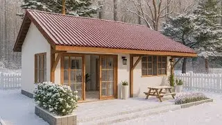 20' x 26' Cozy Red-Roof Garden House in the Woods | Simple Yet Stunning Design