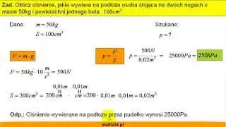 Obliczanie ciśnienia - Zadanie - Matfiz24.pl