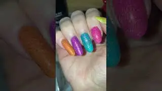@HoloTaco Retro Jellies with Solar Unicorn Skin 🦄 #nails #iridescent #unicornnails