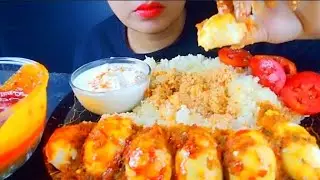 asmr eating spicy egg curry mukbang egg curry eating mukbang show#spicybites