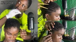 ASMR✨SATISFYING GUM CRACKING AND SOFT WHISPER SCALP SCRATCHING BTW MY SISTER BRAID AND EAR CLEANING.