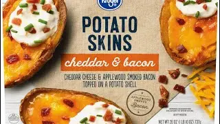 KROGER BRAND POTATO SKINS TOPPED WITH CHEDDAR & APPLEWOOD SMOKED BACON | FOOD REVIEW